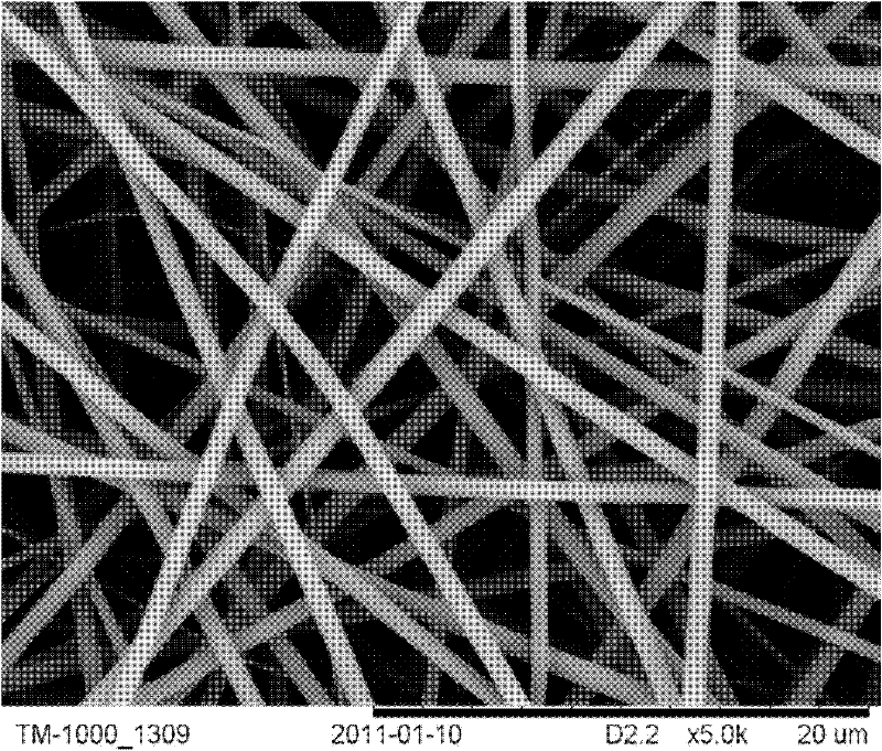 Method for preparing gelatin/polycaprolactone composite nanometer fiber membrane through electrostatic spinning