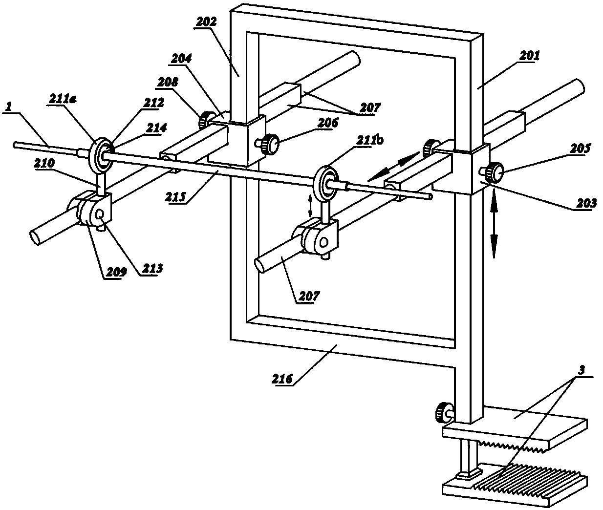 Femoral nail two-point multi-dimensional positioning device and method