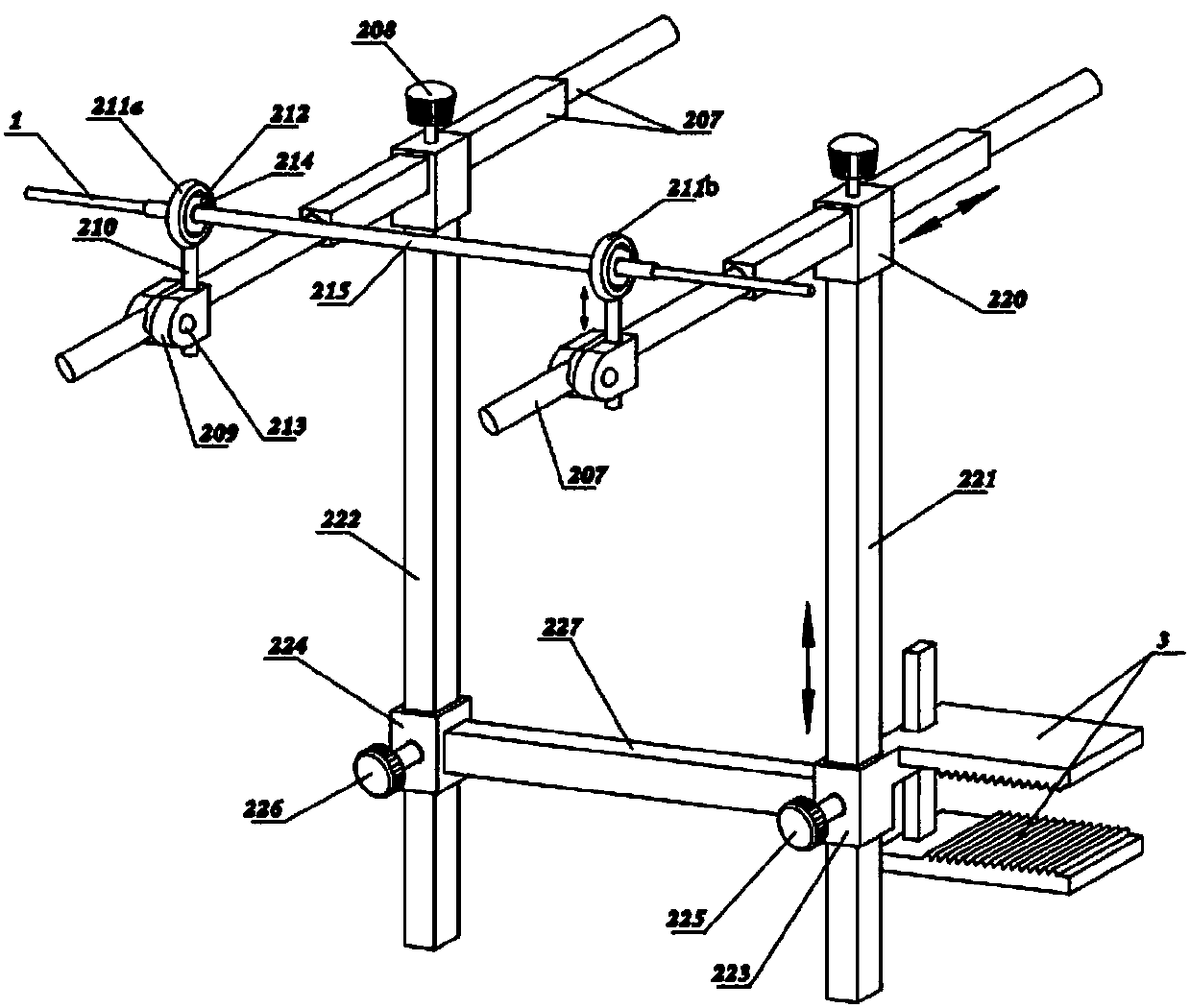 Femoral nail two-point multi-dimensional positioning device and method