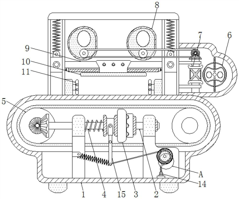 Commodity packaging device capable of realizing isochronous heat sealing and avoiding wrinkles