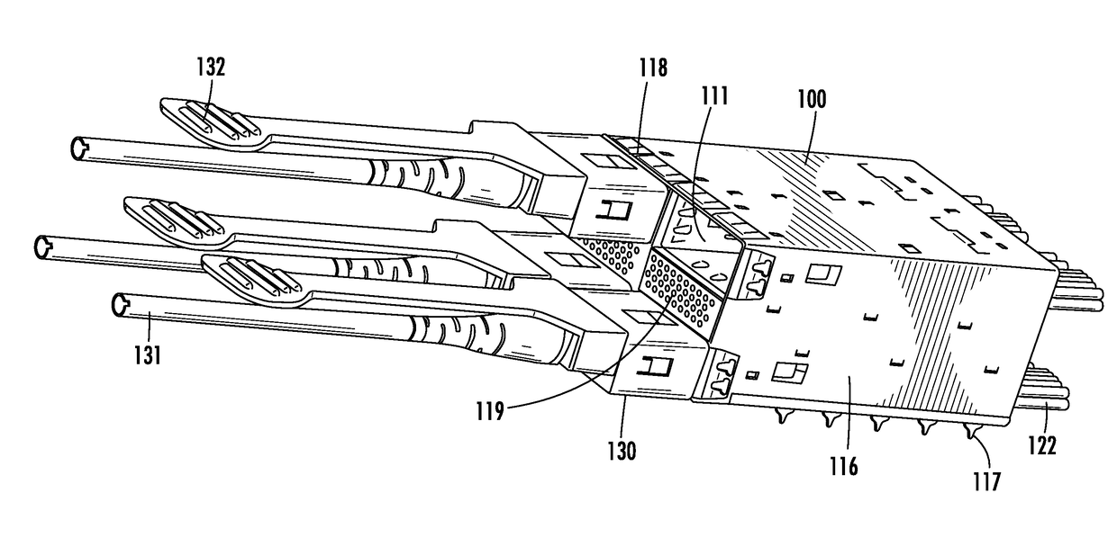 Rack-mountable equipment with a high-heat-dissipation module, and transceiver receptacle with increased cooling