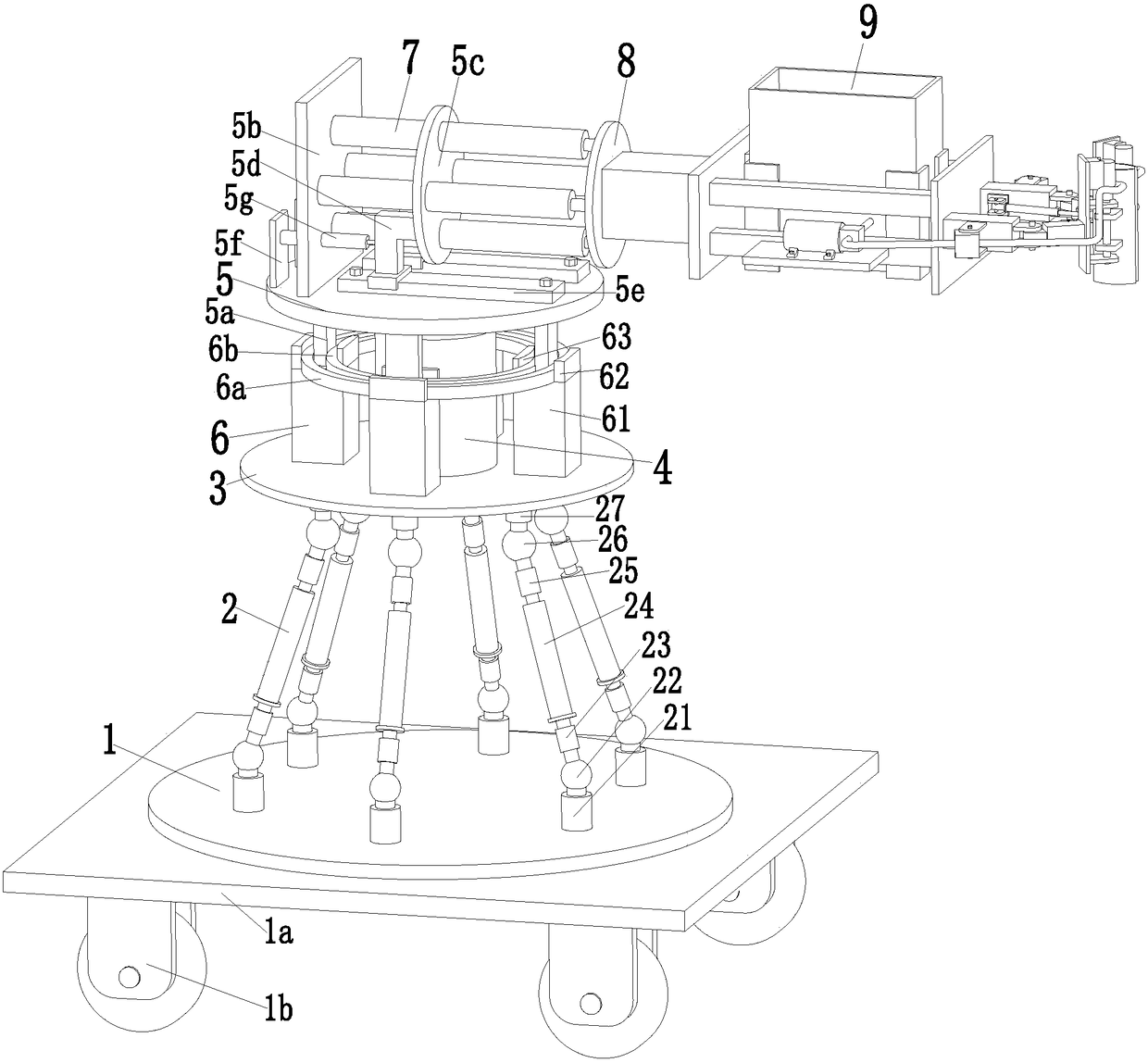 A stainless steel building guardrail cleaning robot