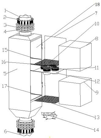 Exhaust SCR denitration purification silencer for marine diesel engine