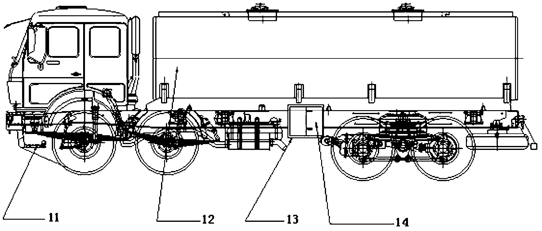 Transport and refueling truck for mining area