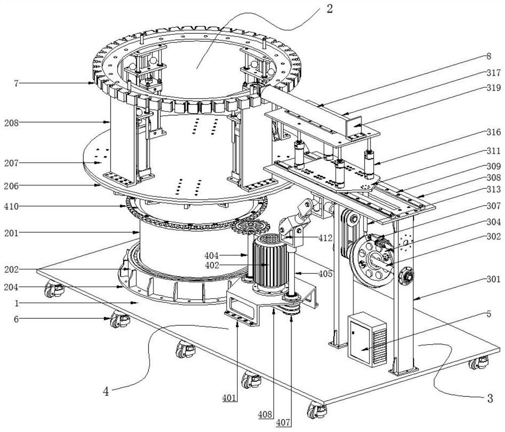 An assembly device for an impeller in a gas turbine