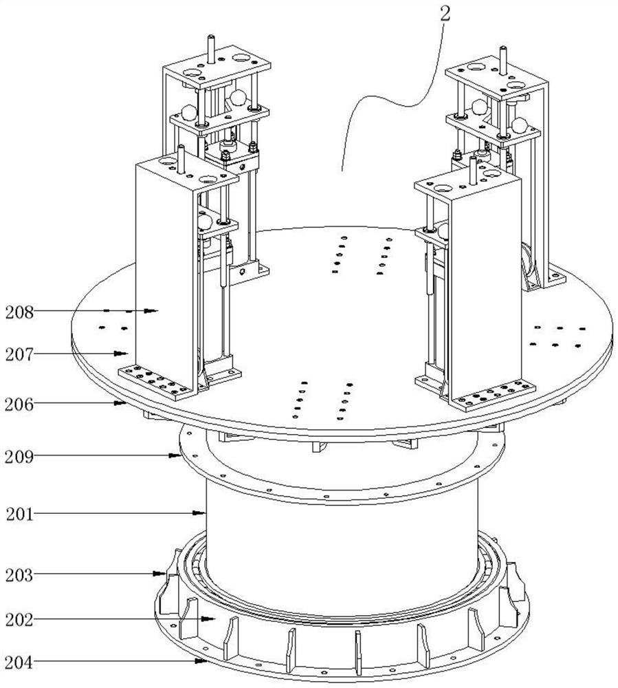 An assembly device for an impeller in a gas turbine