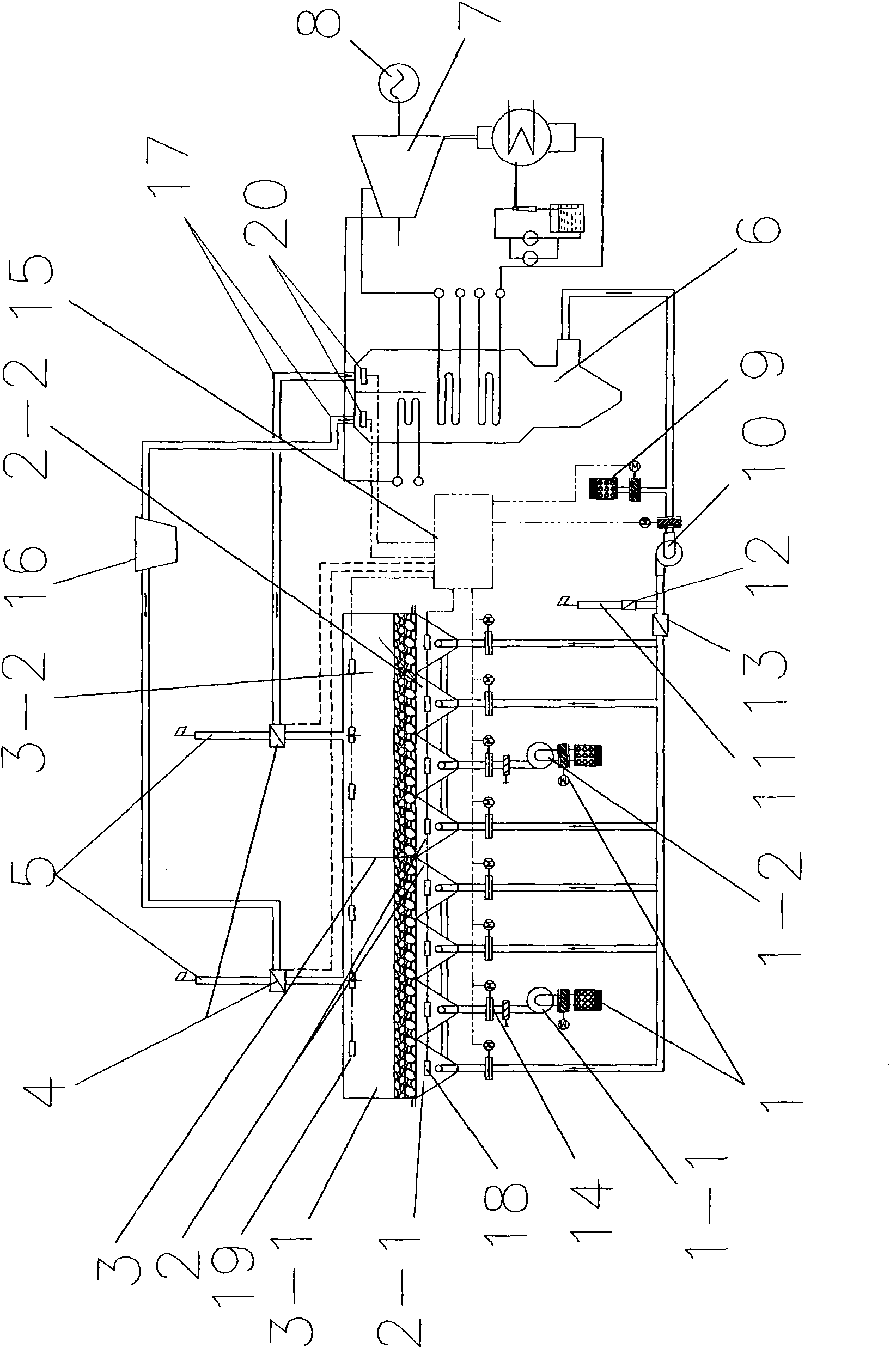 System for regulating and optimizing smoke by power generation and recycle of residual heat of sintering ring cold machine