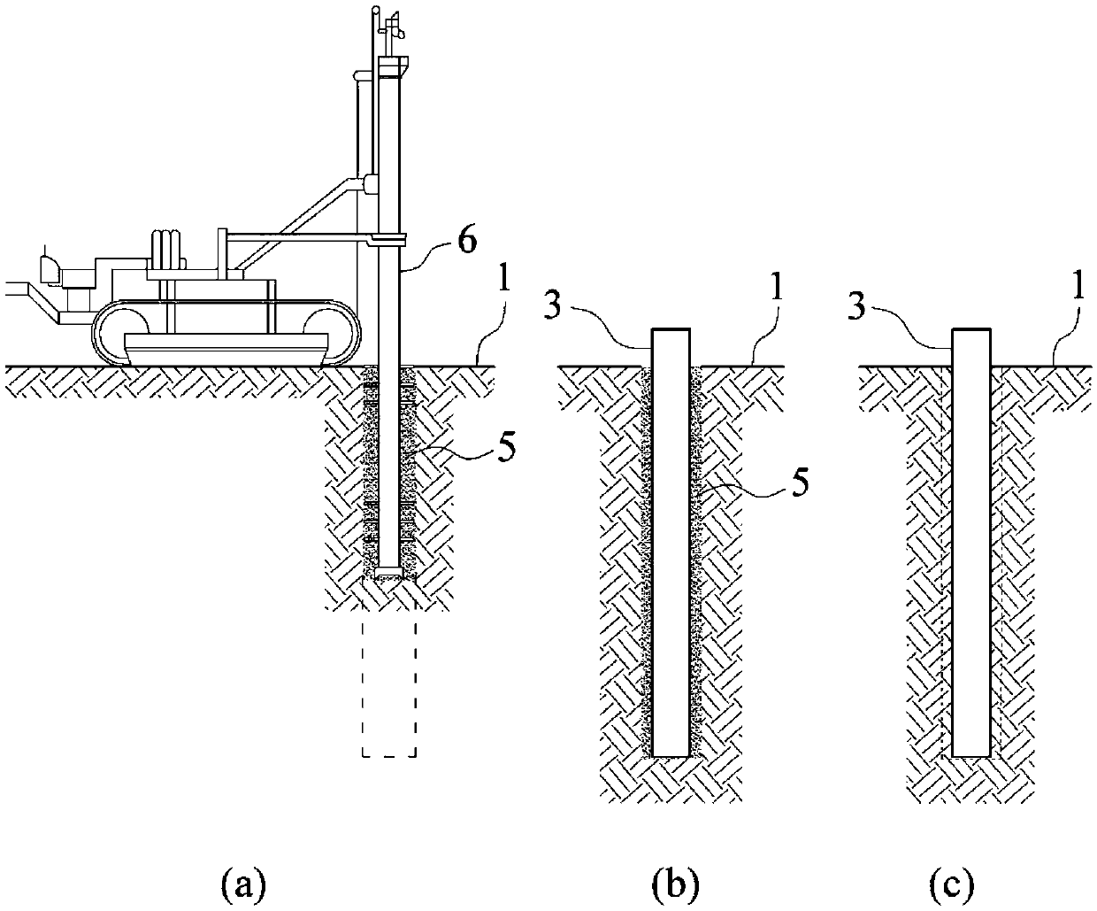 Non-displacement pile foundation construction method adopting sediment gelation