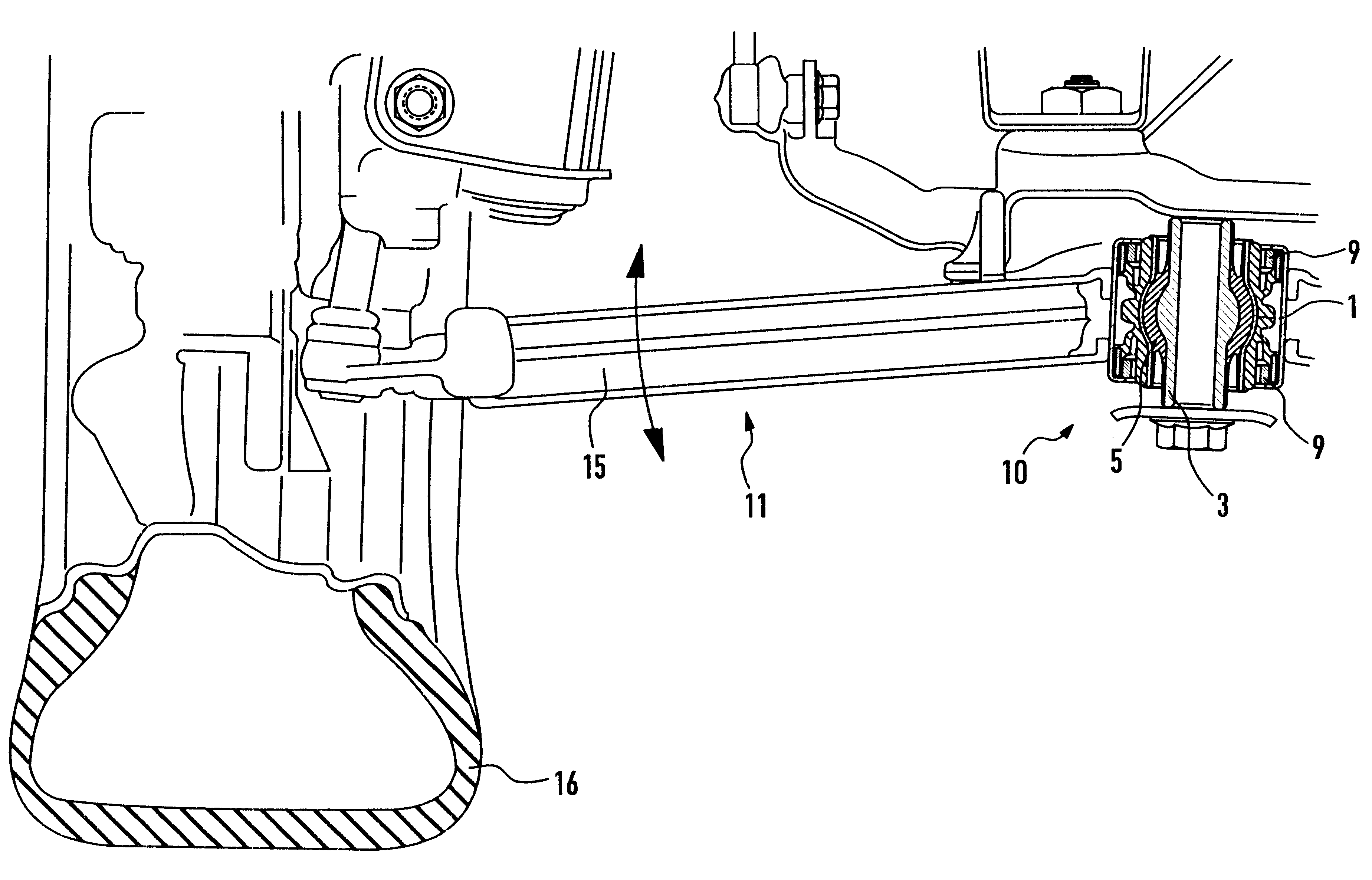 Hydraulically damping rubber bearing