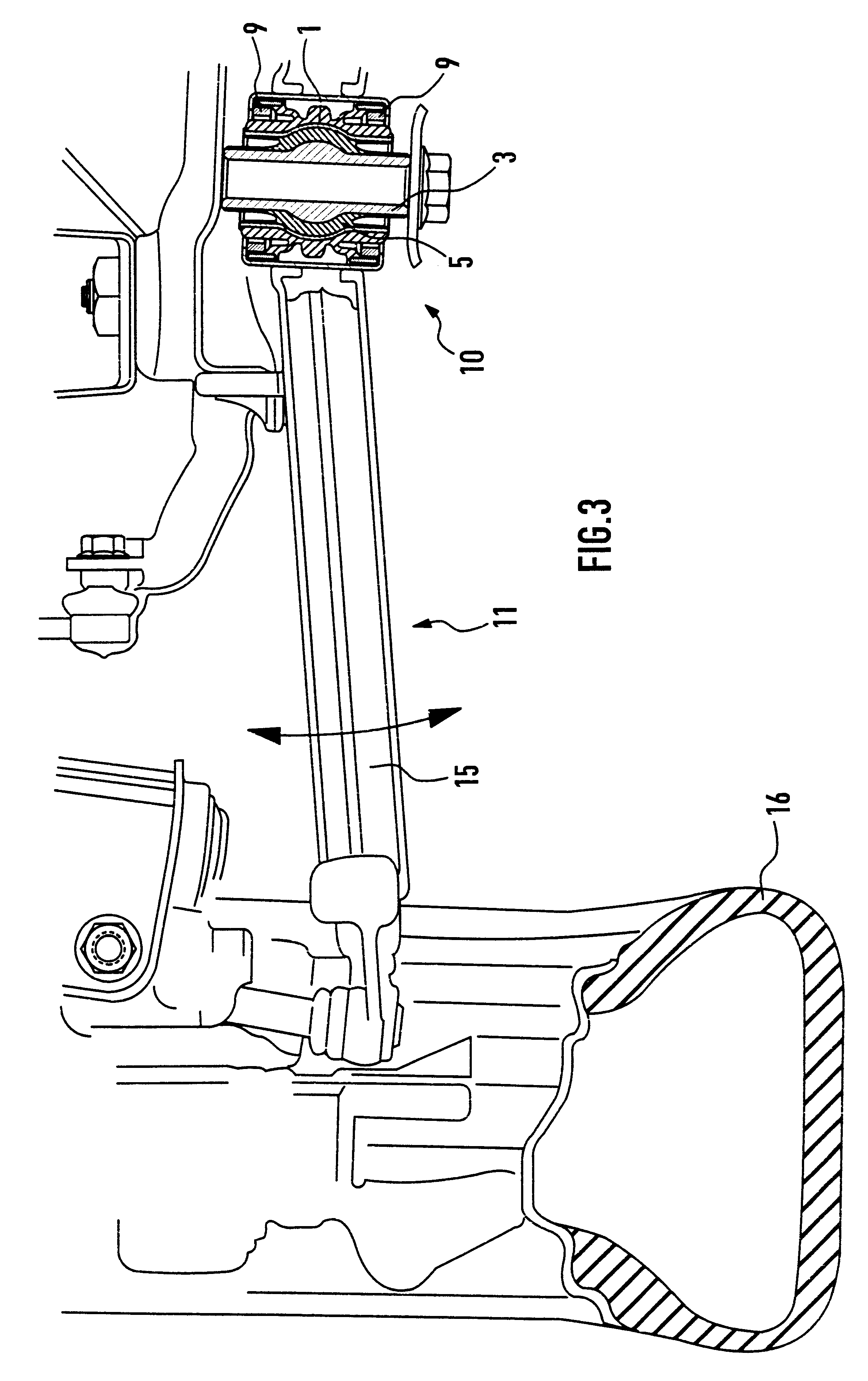 Hydraulically damping rubber bearing