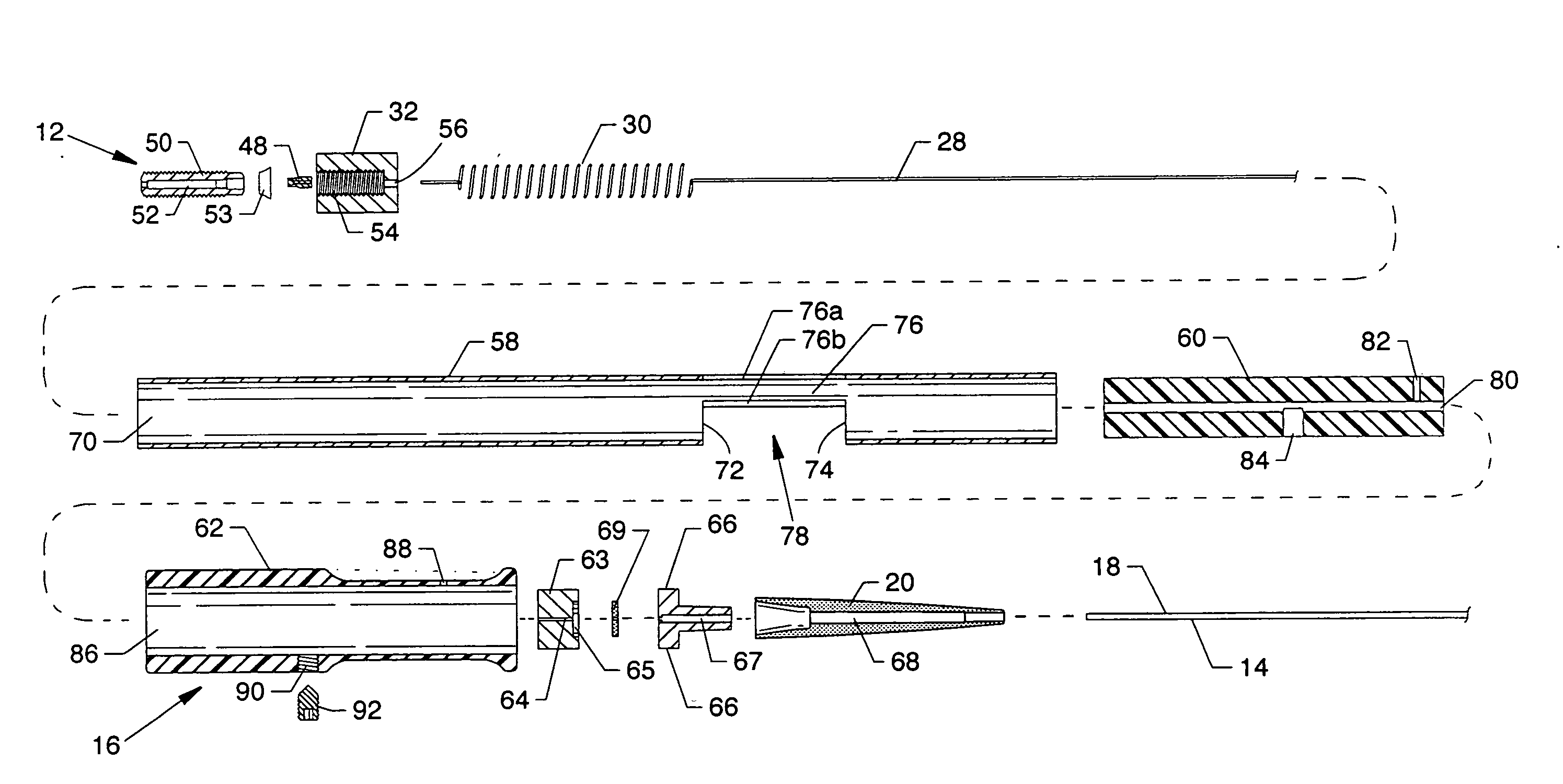 Forwardly directable fluid jet crossing catheter