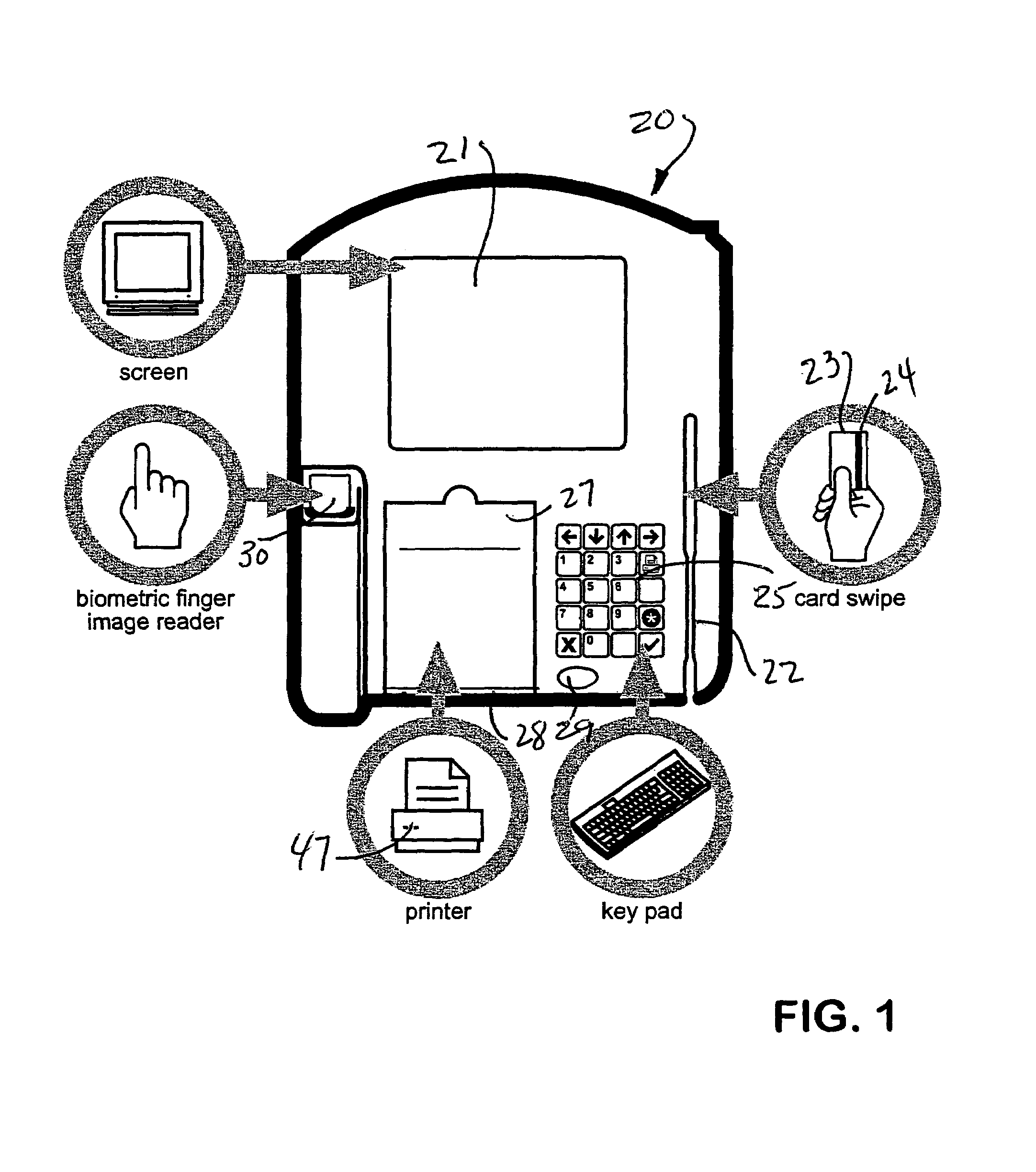 Biometric multi-purpose terminal, payroll and work management system and related methods