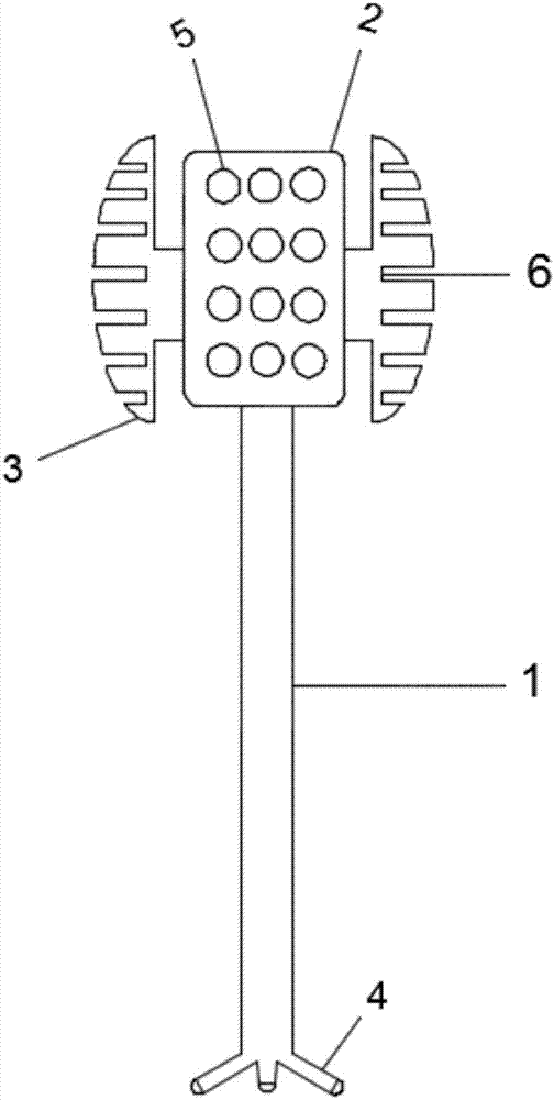 Vertical three-head toothbrush