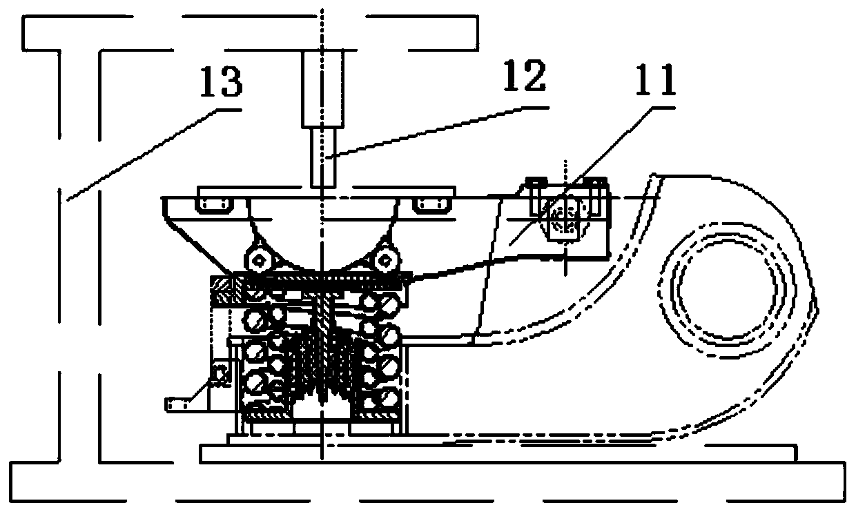 A rotating arm type axle box preloading assembly device and method