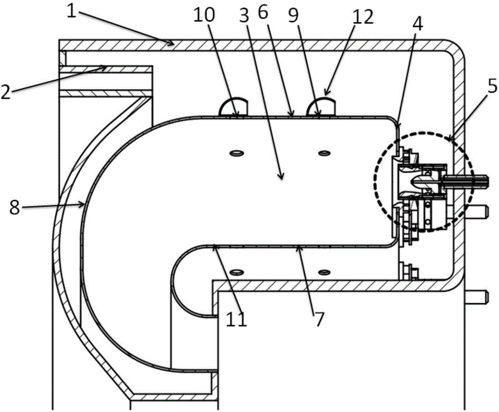 Reverse flow combustor allowing wider range of stable running