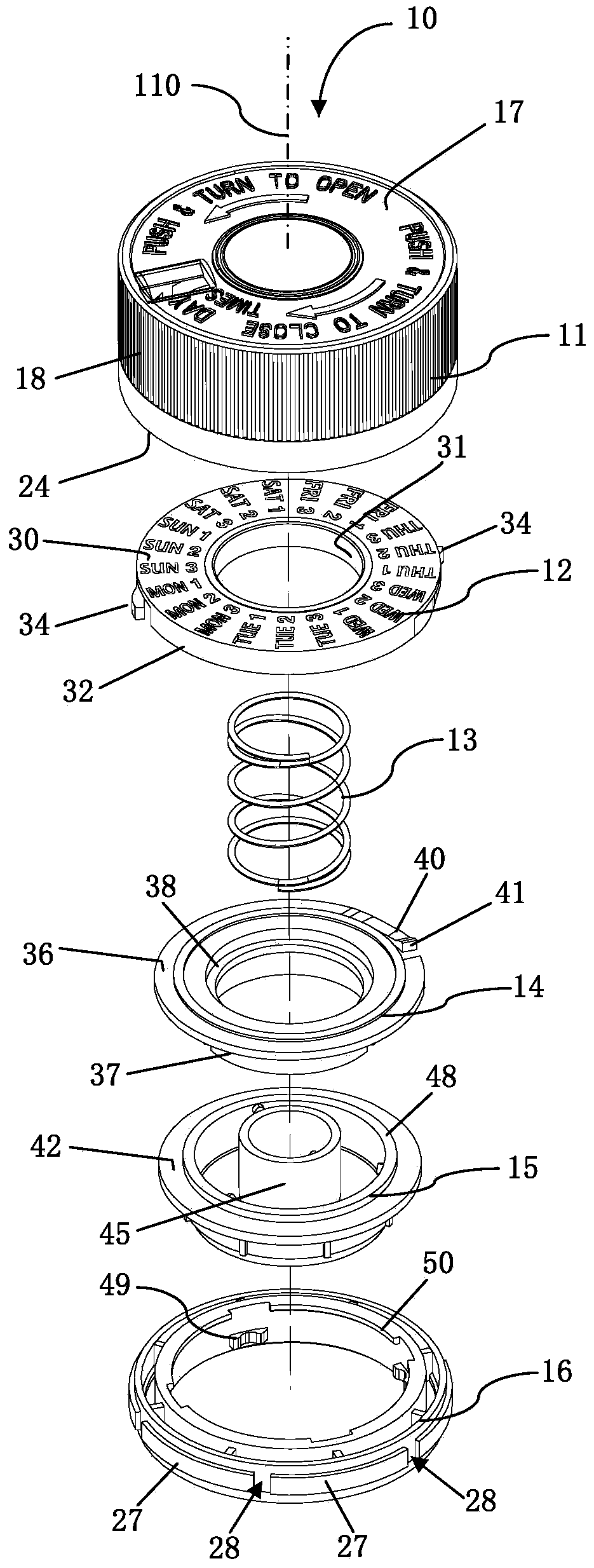 Indexing bottle cap for use with a container