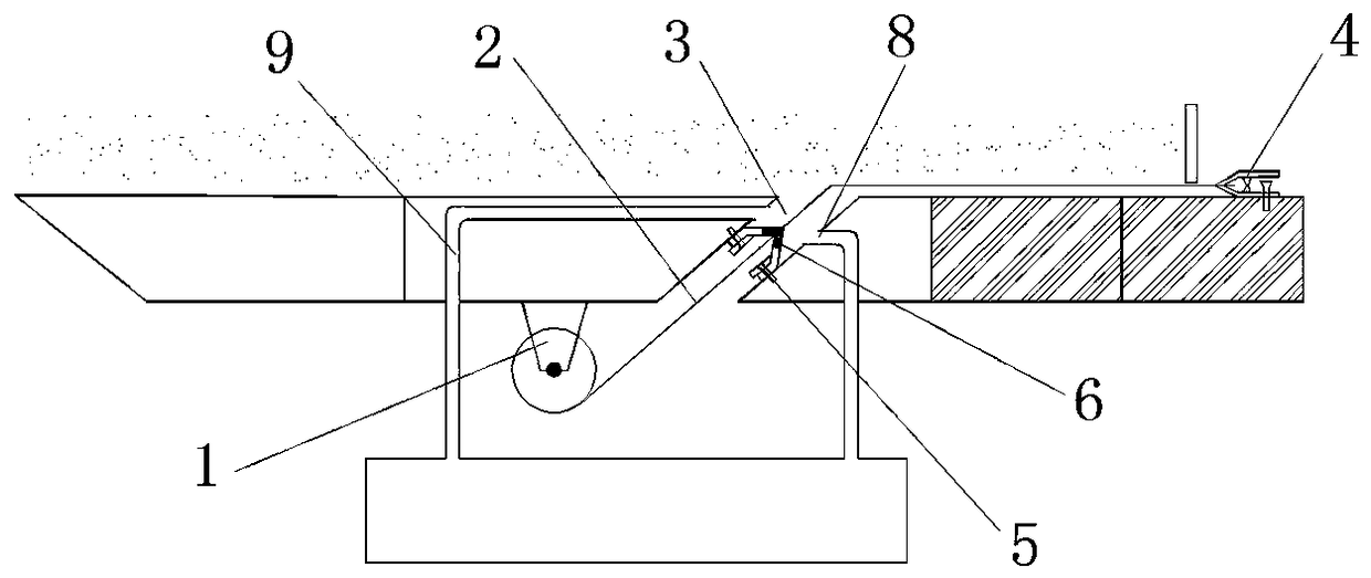 Device for preventing backward soil movement in construction by using rectangular jacking pipe and construction method of device