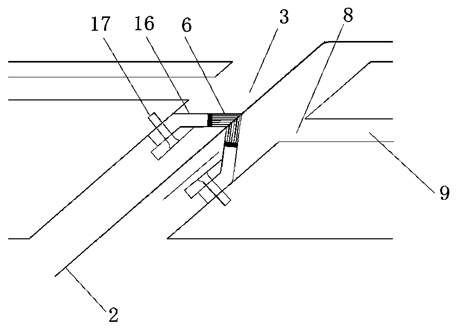 Device for preventing backward soil movement in construction by using rectangular jacking pipe and construction method of device