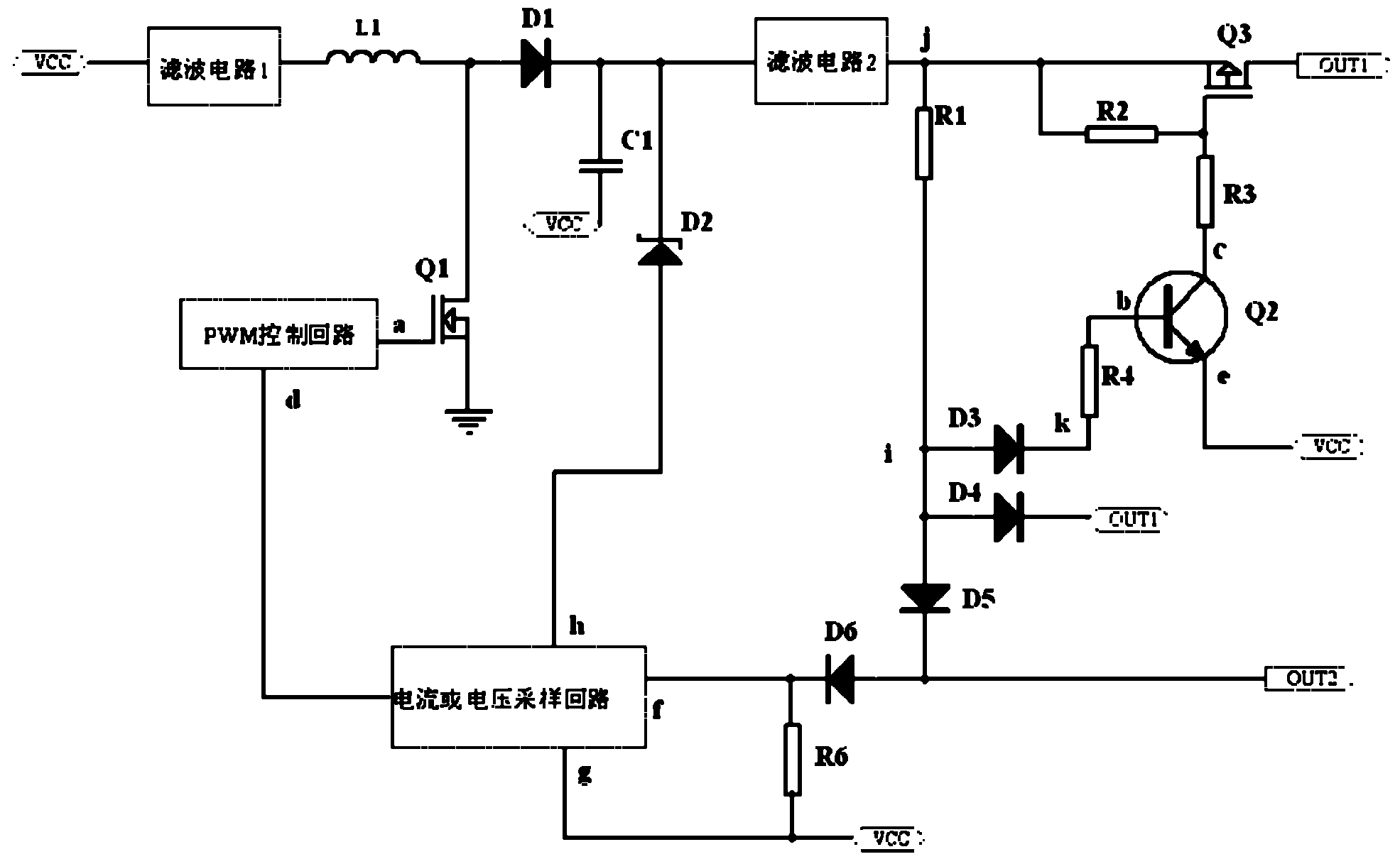 BOOST circuit with short circuit protection function