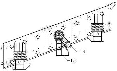 Inclined double-layer excitation vibrating screen device