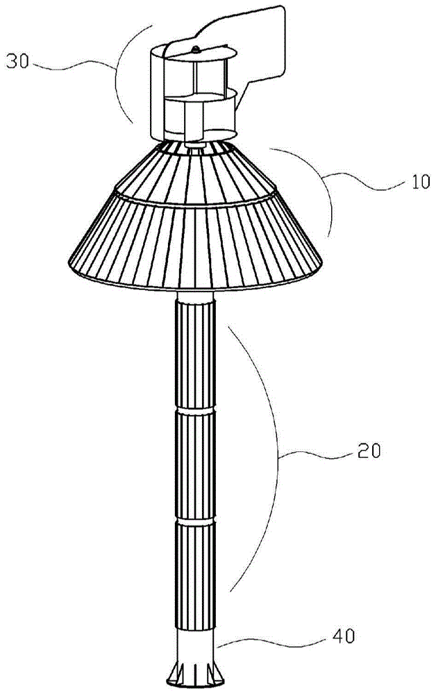 A power generation system that integrates circular and multi-faceted angles to divide sunlight and wind power