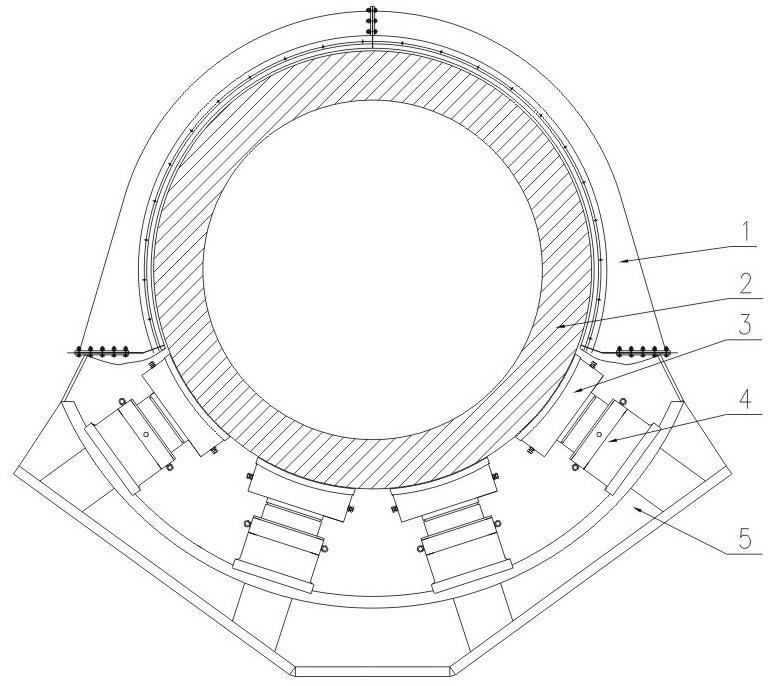 Hydraulic pressure adjustable type slipper bearing device for supporting large-sized mill barrel