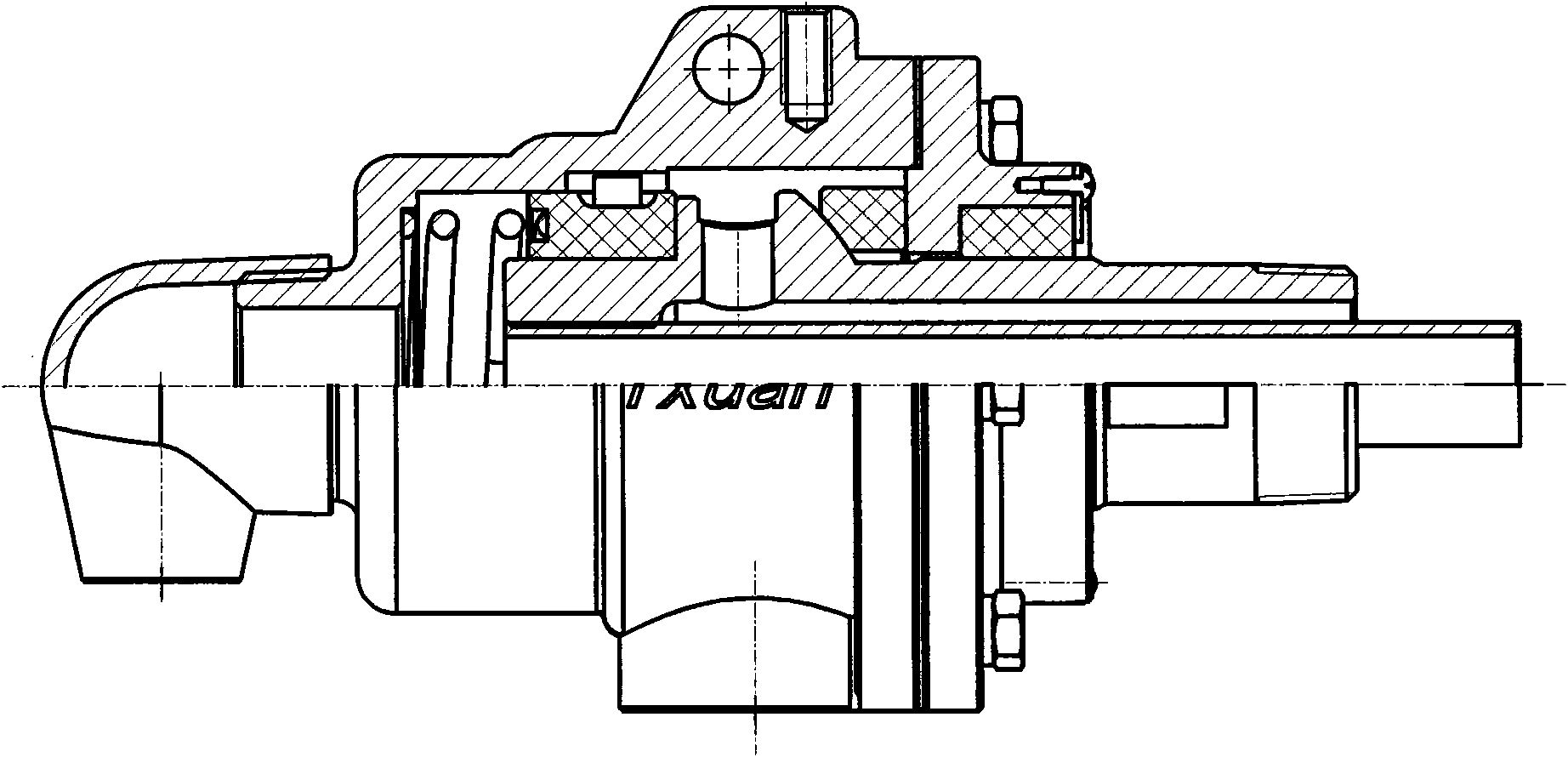 Rotary joint with temperature difference zone structure