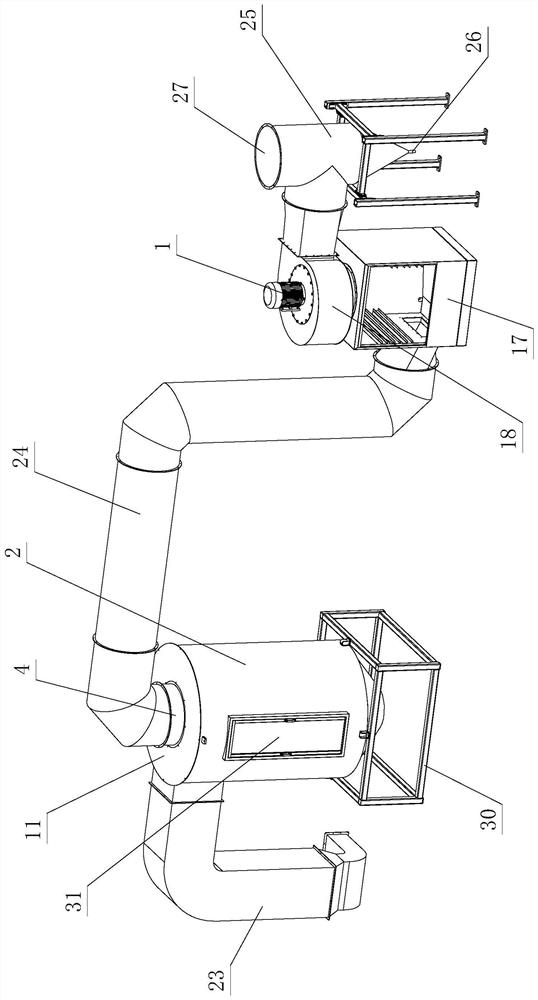 Spraying waste gas mist purification system