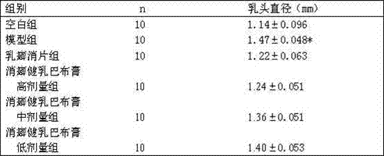 Externally used traditional Chinese medicine composition and cataplasm for treating lobular hyperplasia of mammary gland, and preparation methods thereof