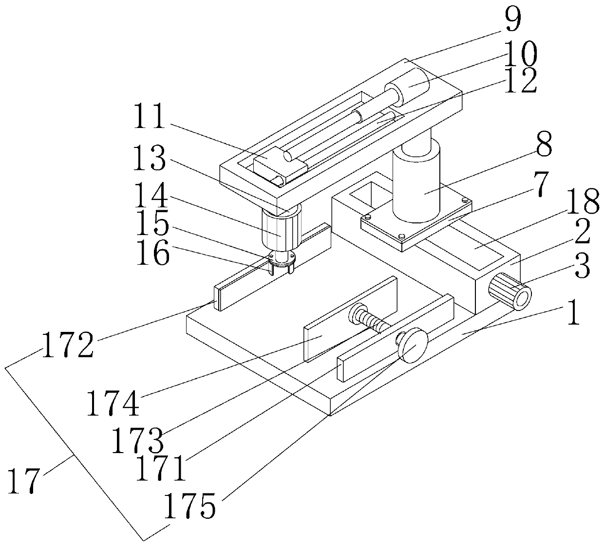 Cutting table used for metal sectional material machining machine