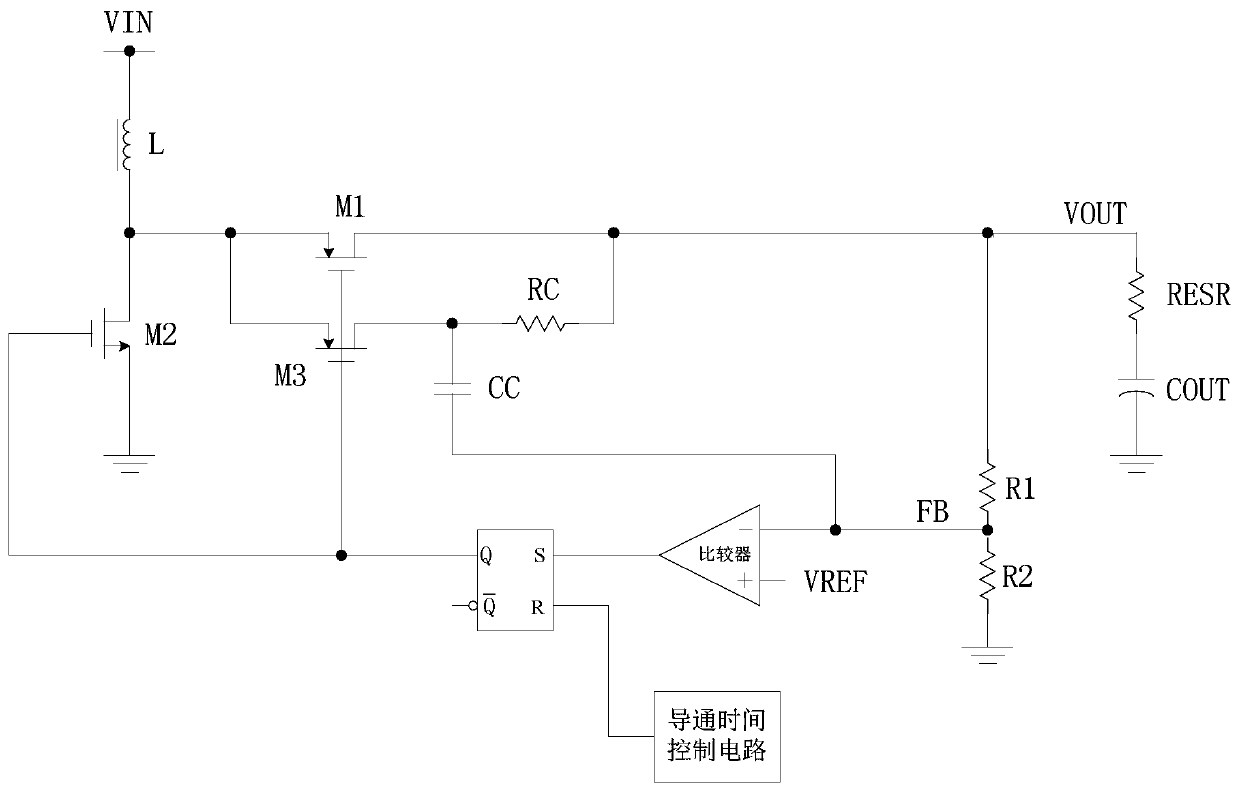 COT control-based internal ripple compensation circuit and control method thereof