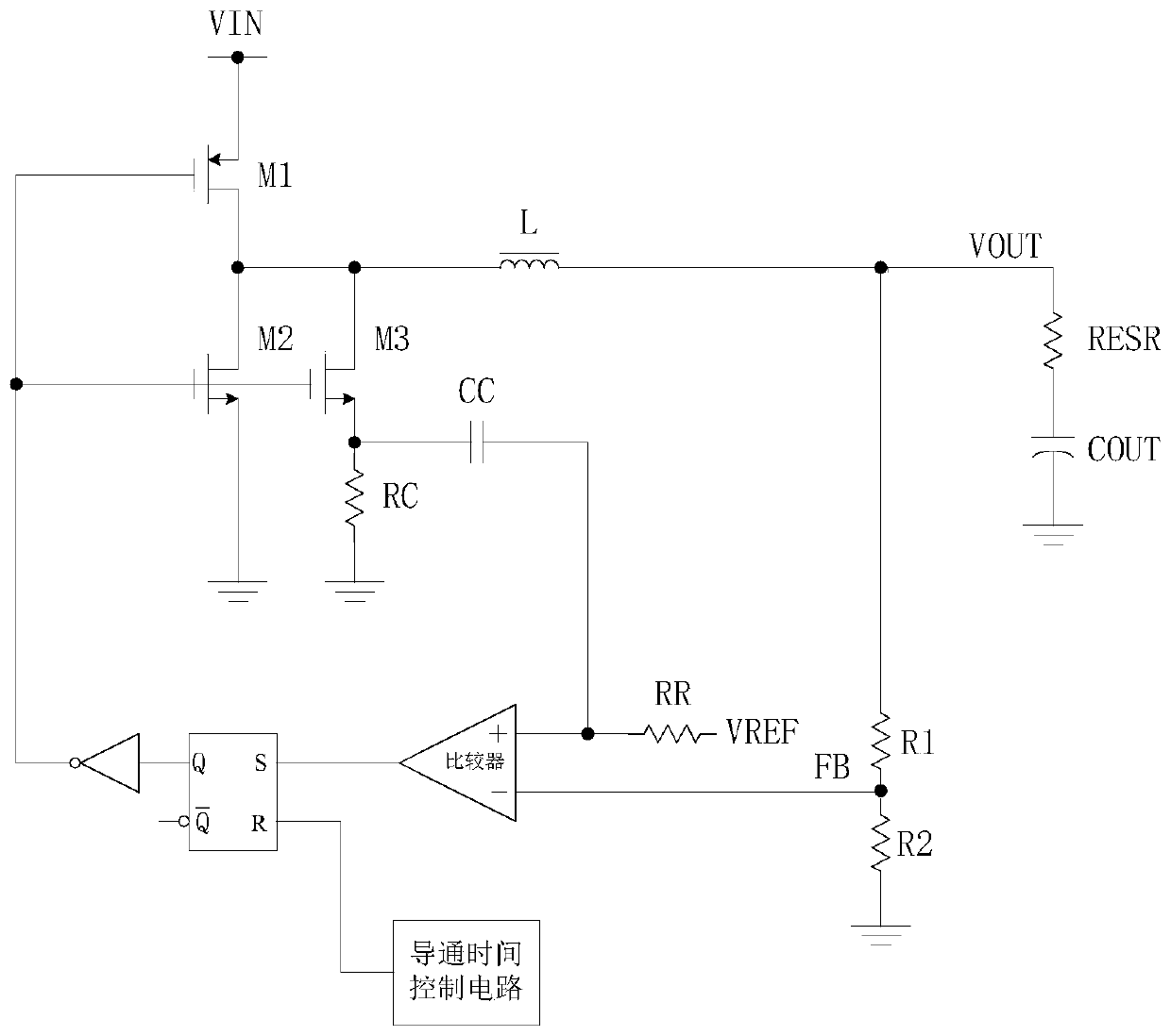 COT control-based internal ripple compensation circuit and control method thereof