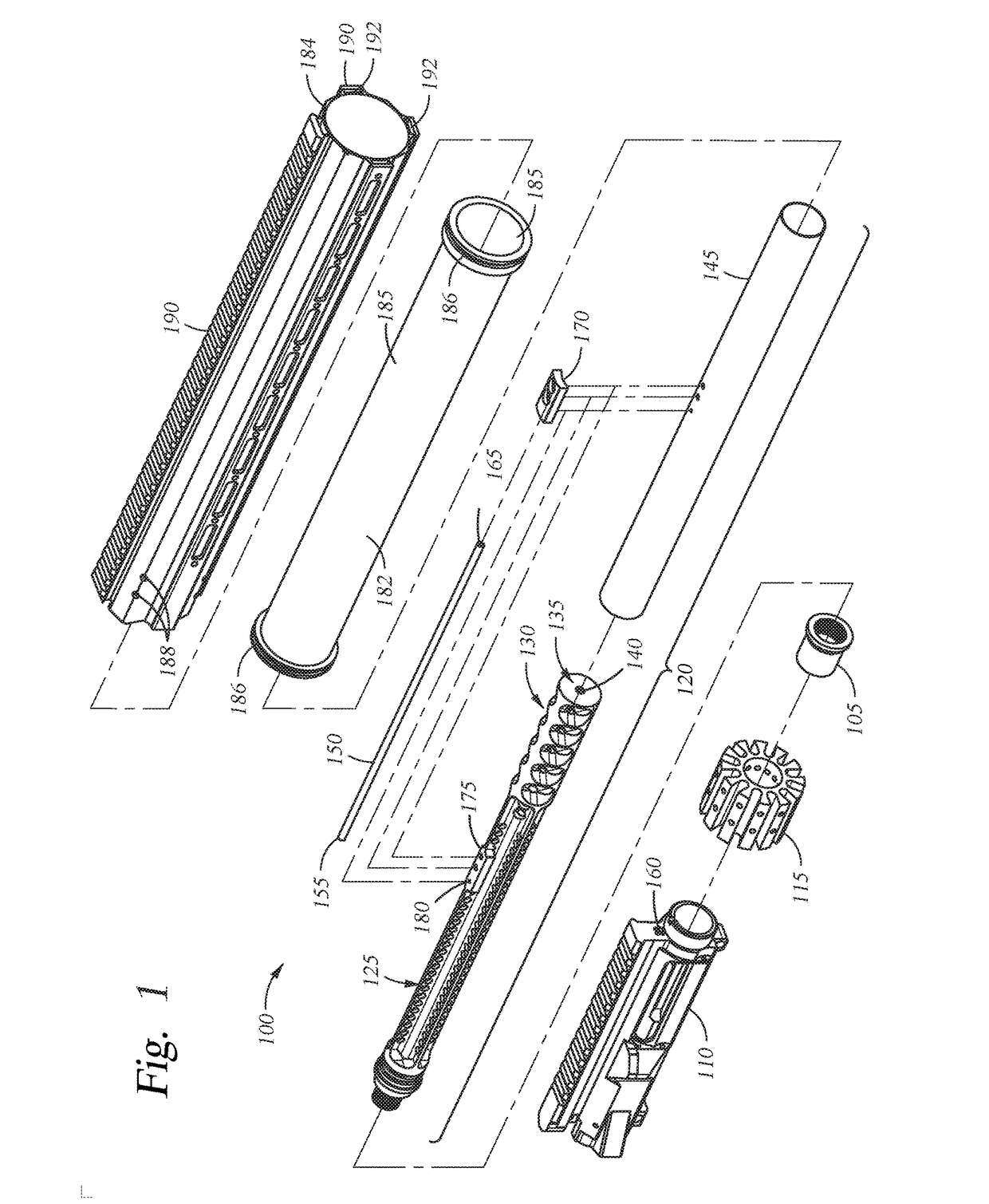 Handguard and barrel assembly with sound suppressor for a firearm