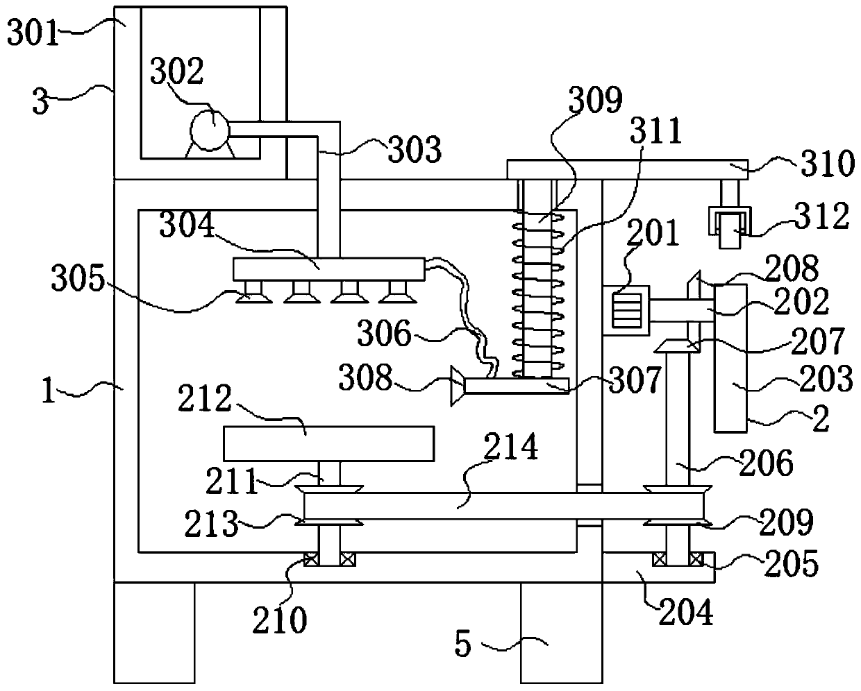 Paint spraying device for machining