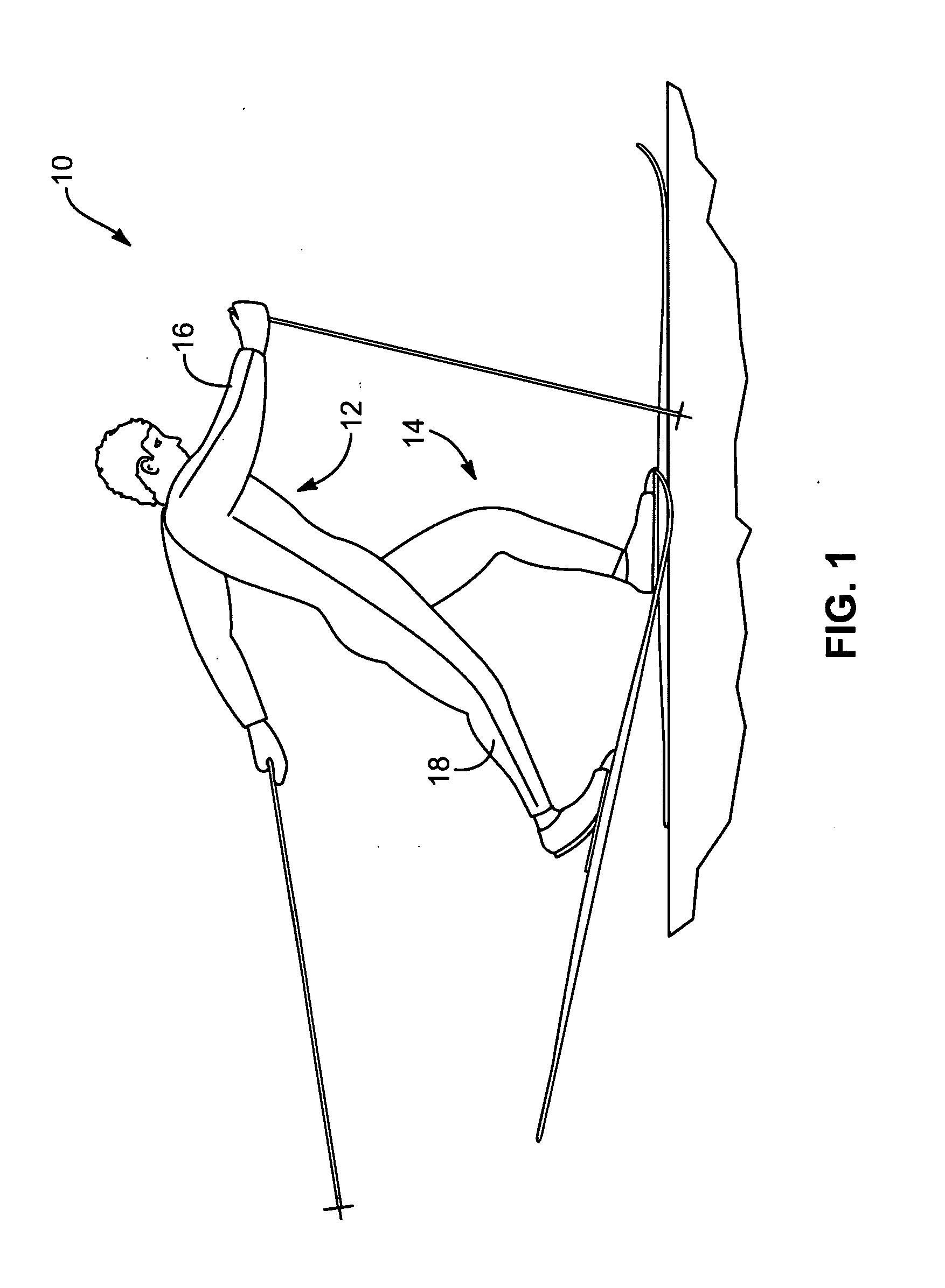 Diagonal-stride-simulating roller ski