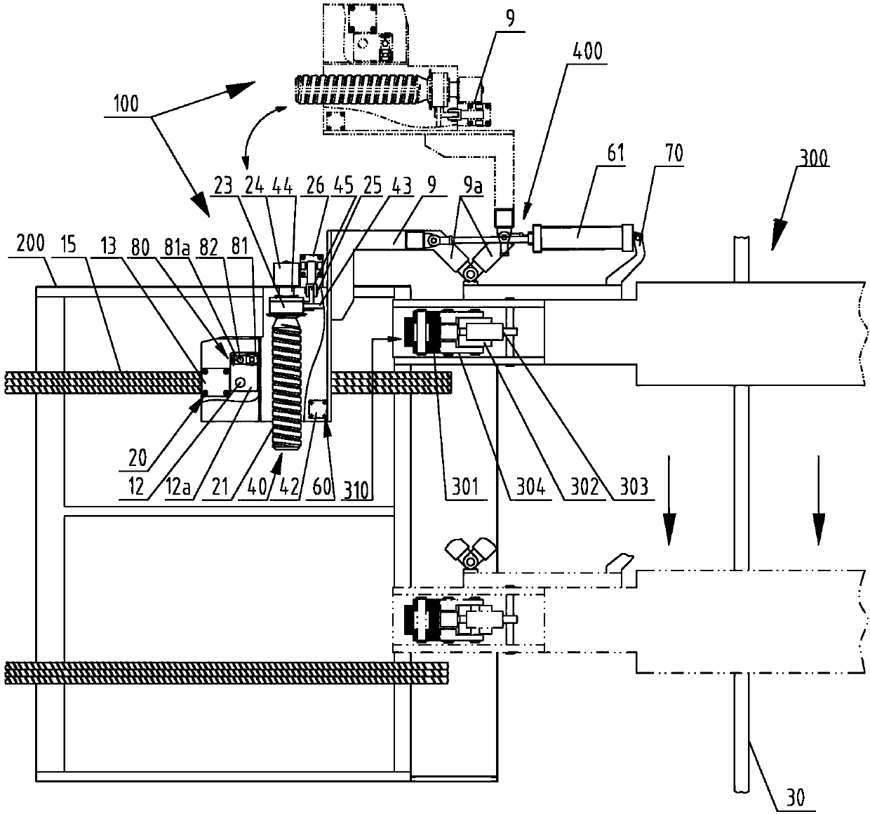 Automatic lifting type rebar feeder and automatic lifting type rebar feeding process in rebar machining assembly line