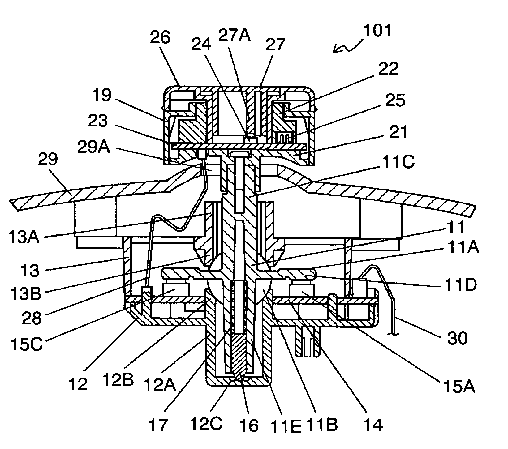 Multi-way operation switch, input device and input unit