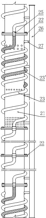 Segmental lifting conveying device for circular pipeline in deep sea mining