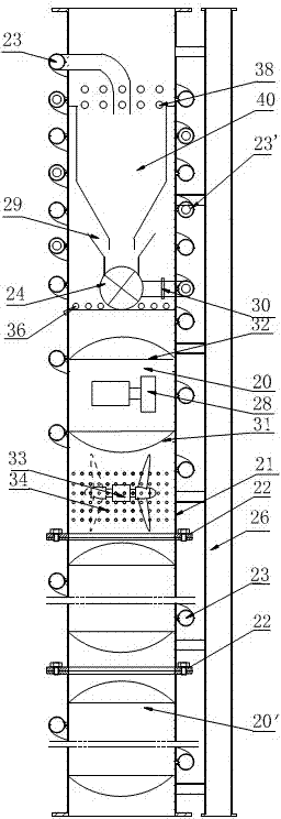 Segmental lifting conveying device for circular pipeline in deep sea mining