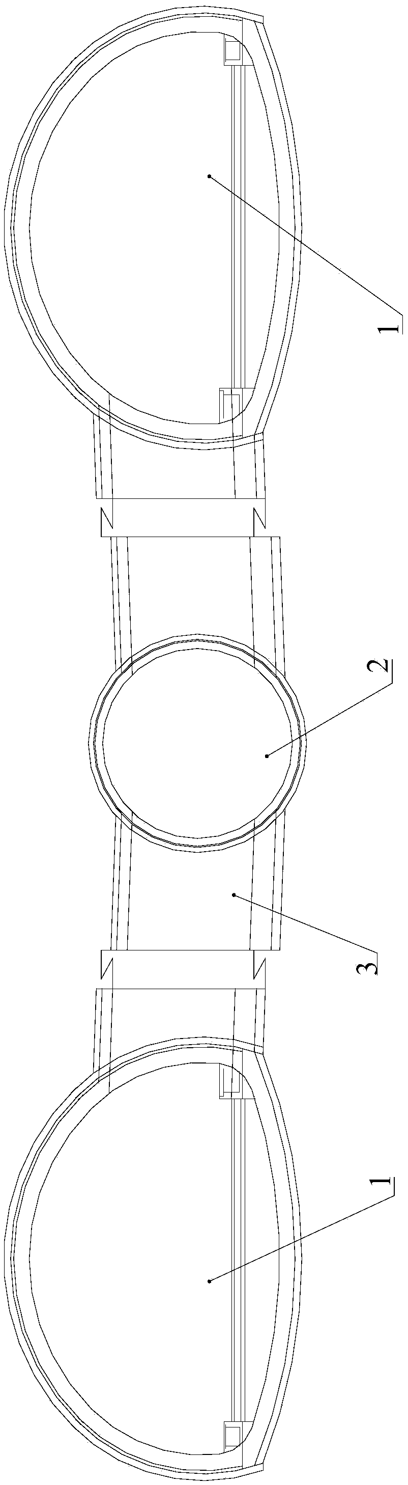 Three-hole highway tunnel and middle drift TBM-double main hole drilling and blasting joint construction method