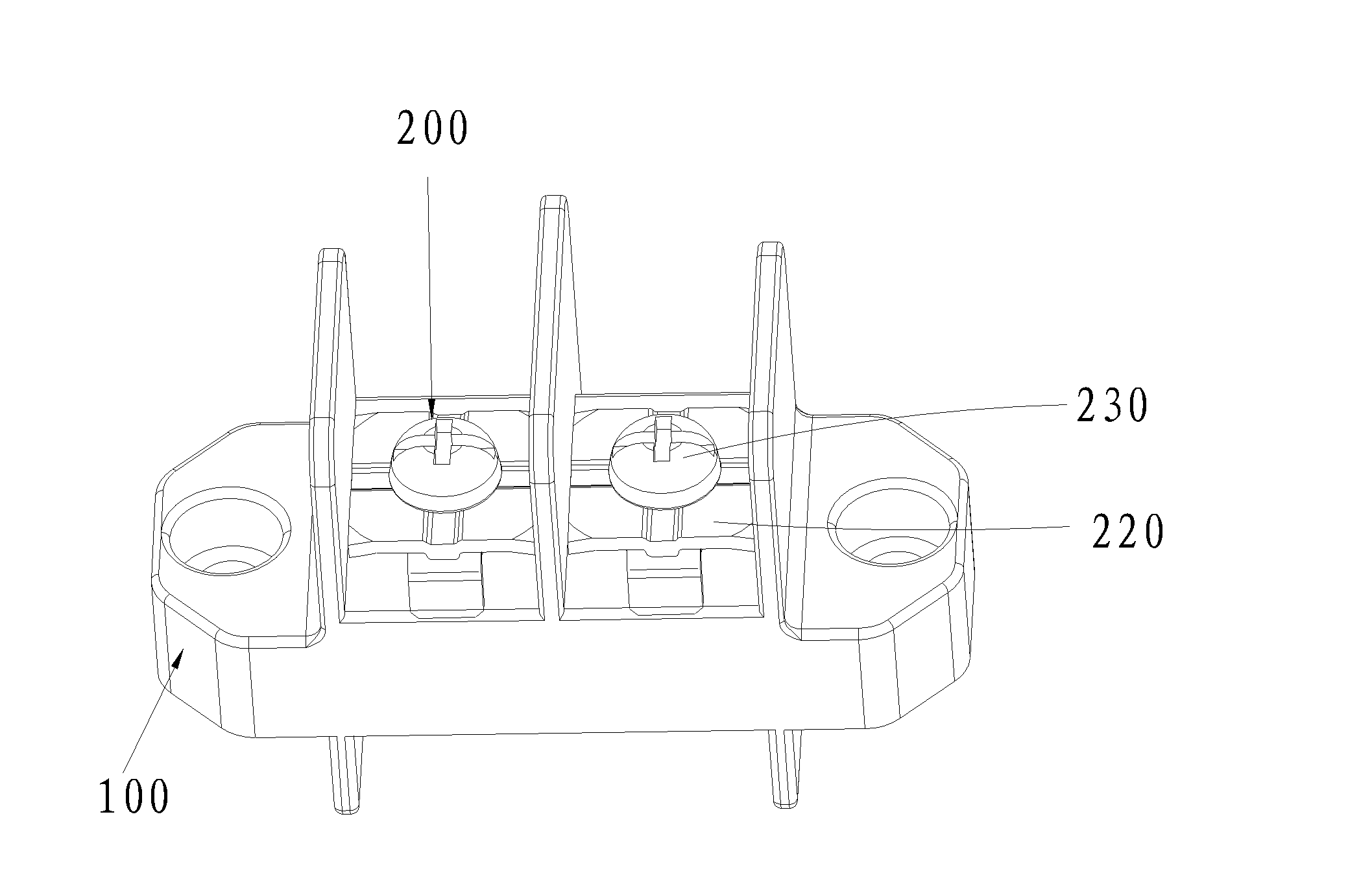 Binding post structure of lamp and lighting device