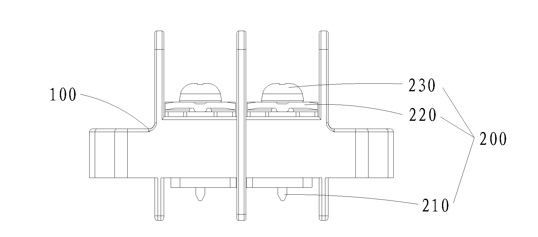 Binding post structure of lamp and lighting device