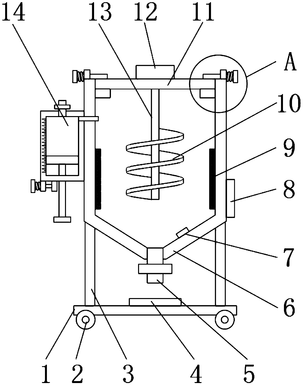 Coating material mixing device and use method thereof