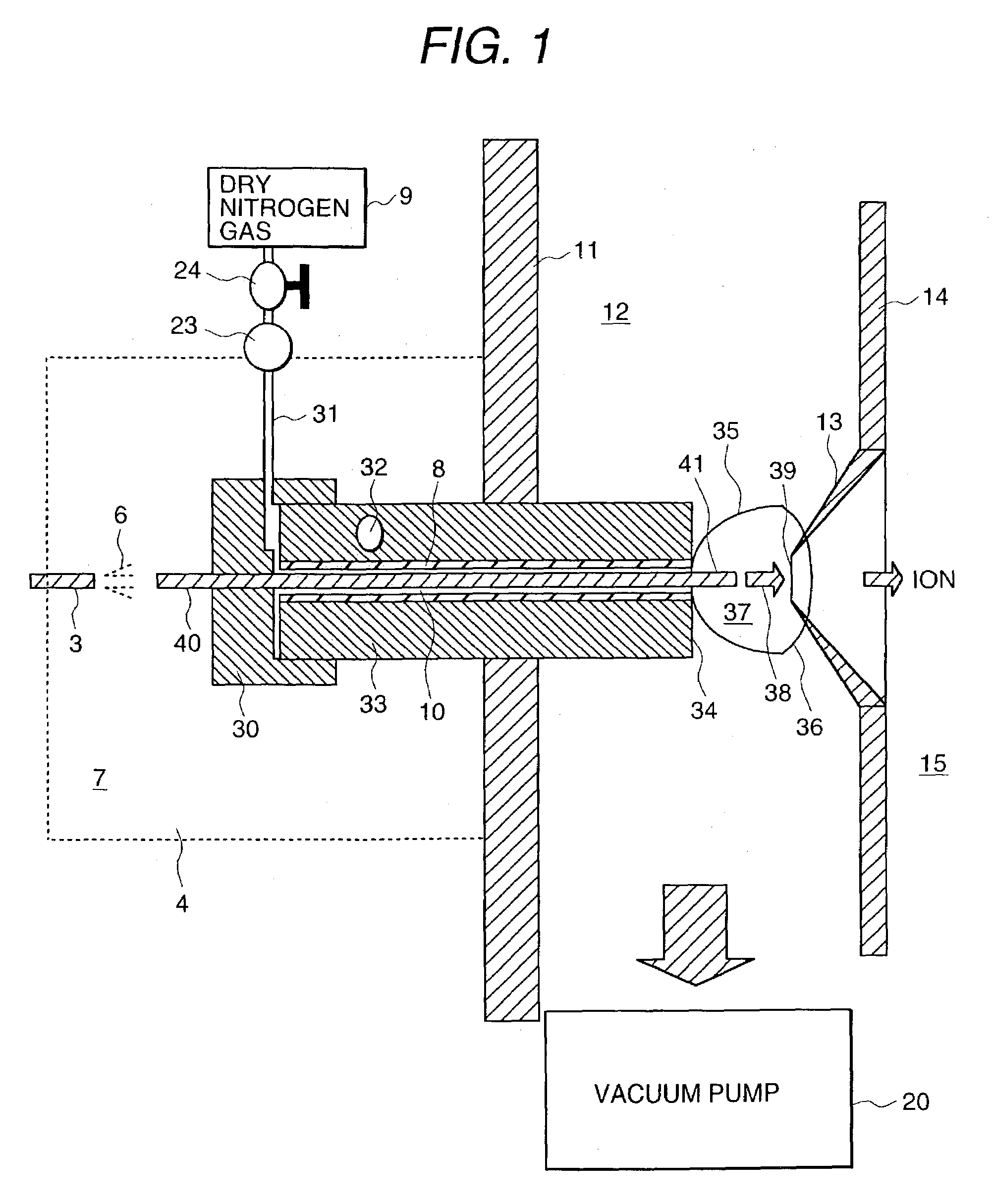 Atmospheric pressure ionization mass spectrometer system