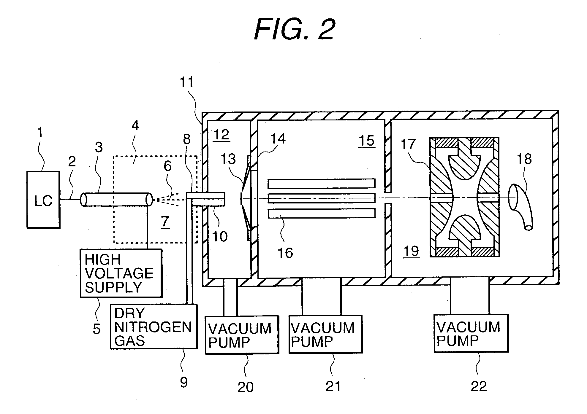 Atmospheric pressure ionization mass spectrometer system