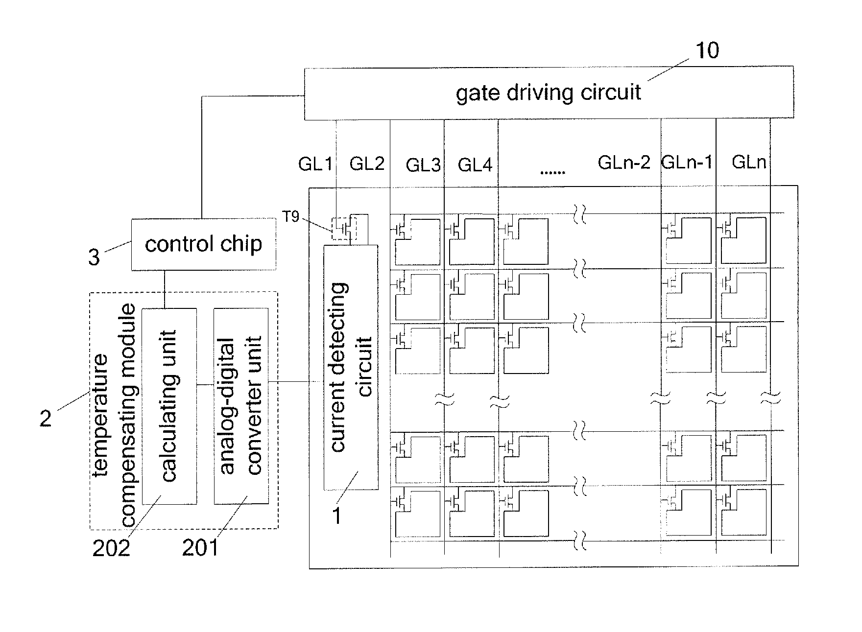 Current Detecting Circuit, Temperature Compensating Device and Display Device