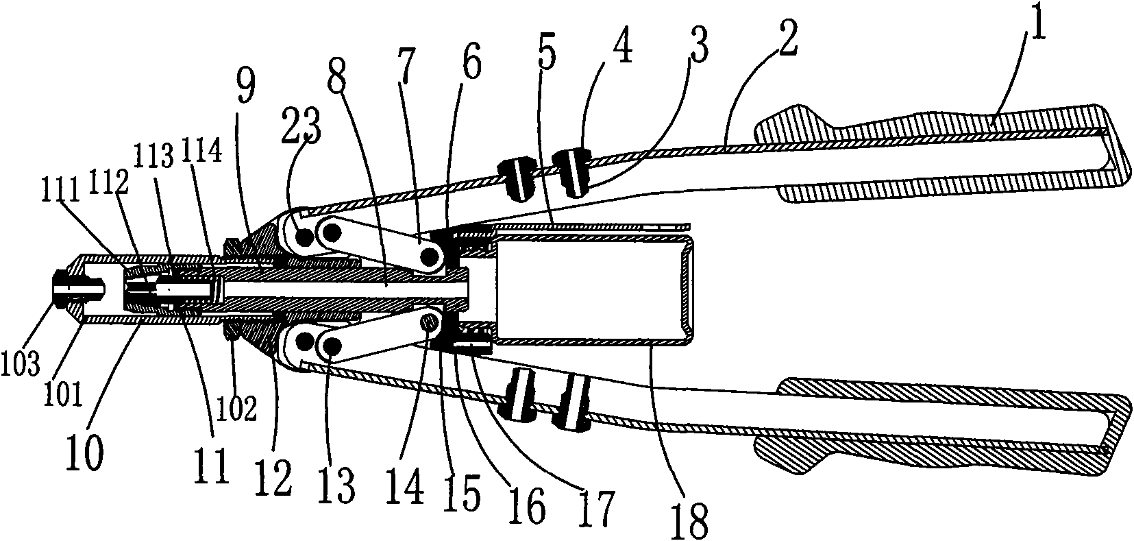 Double handle hand riveter