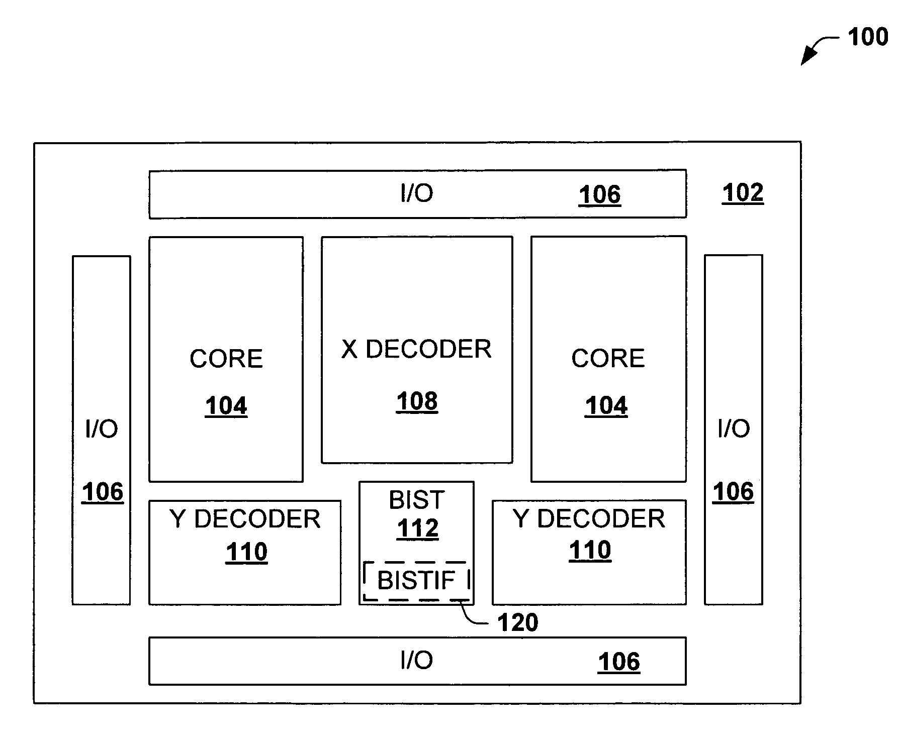 Input of test conditions and output generation for built-in self test