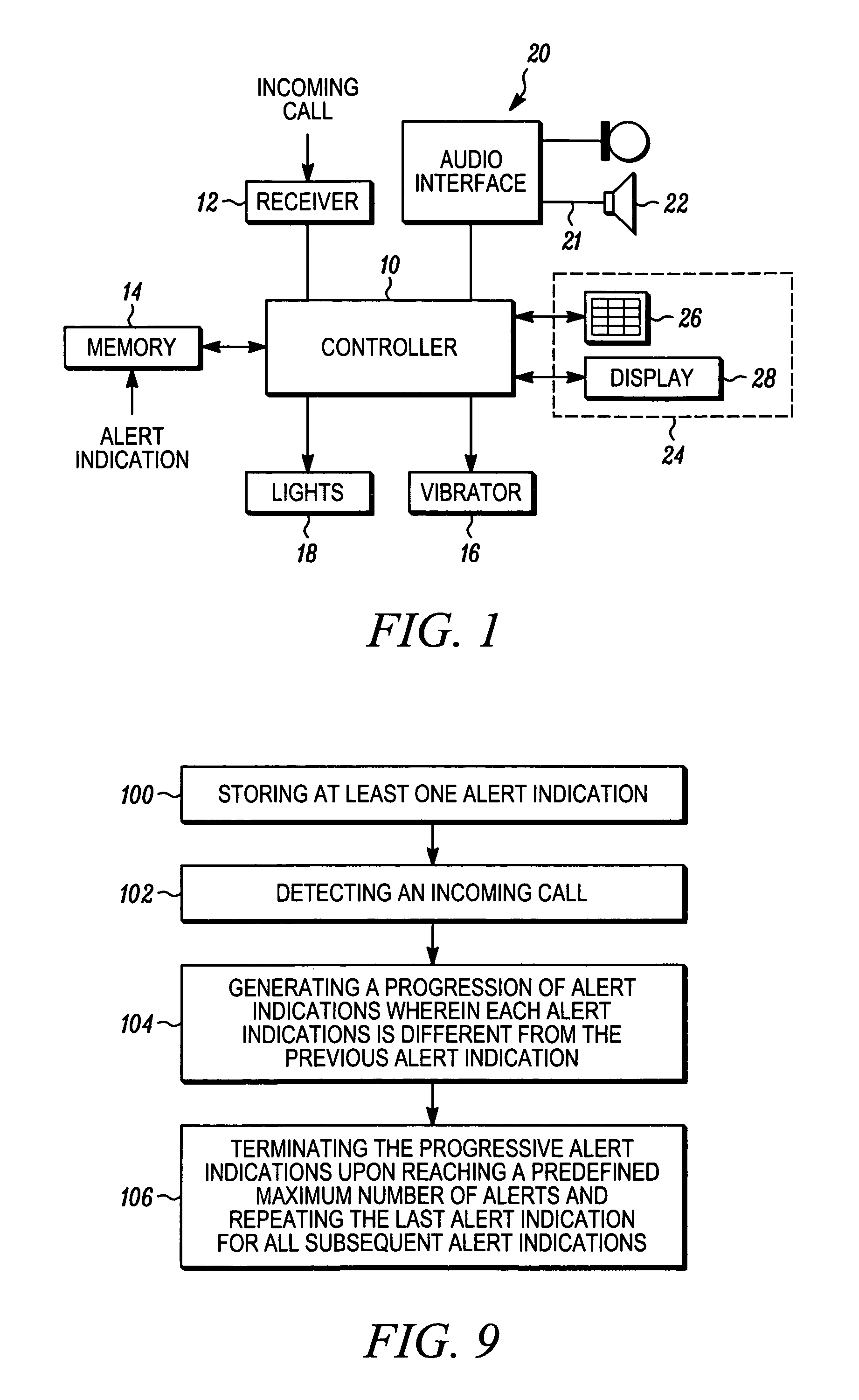 Progressive alert indications in a communication device