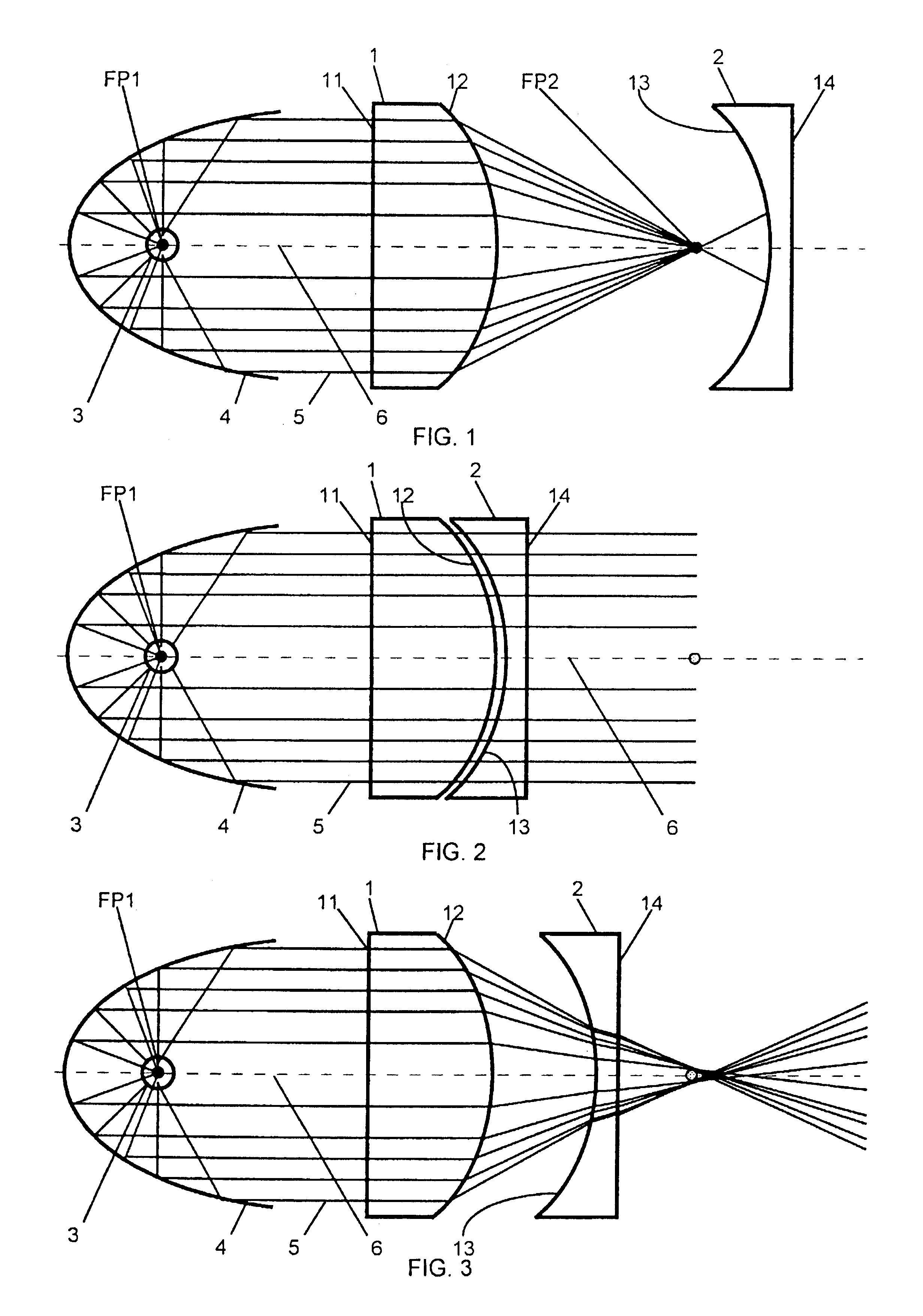 Zoomable beamspreader with matched optical surfaces for non-imaging illumination applications